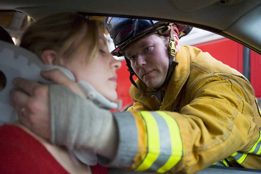 Firefighters Saving Woman In Car