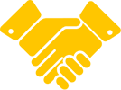 icon handshake yellow - About