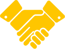 About icon handshake yellow - About